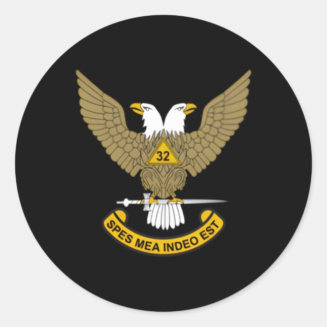 32nd Grad Mason 32 Masonic Scottish Rite Up Runder Aufkleber (Vorderseite)