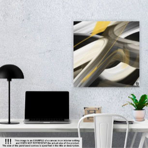 32x32" Trend Abstrakt Art Leinwand Schwarz-weiß Go