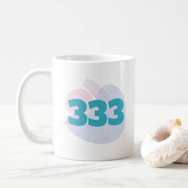 333 Angel Guidance Affirmation Manifestation Kaffeetasse (Mit Donut)