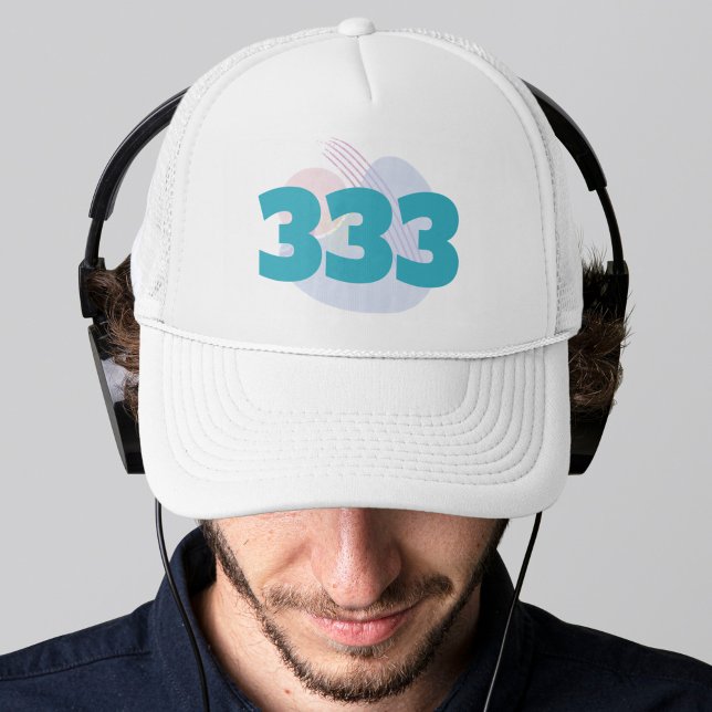 333 Angel Number Guidance Support Manifestation Truckerkappe (333 Angel Numbers Divine Guidance Manifestation Affirmation Cap Hat)