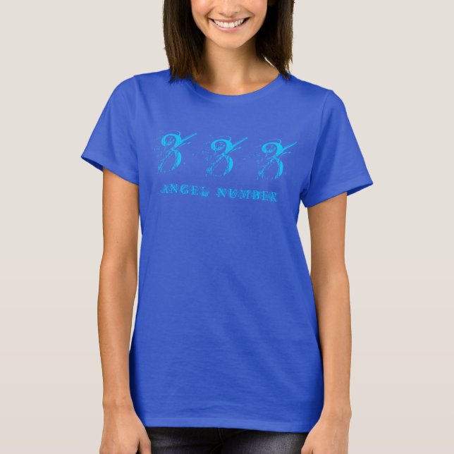 333 (ANGEL NUMBER) Synchronizität, Blau - T-Shirt (Vorderseite)