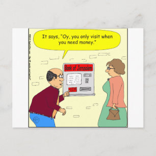 333 Bank von Jerusalem Cartoon Postkarte