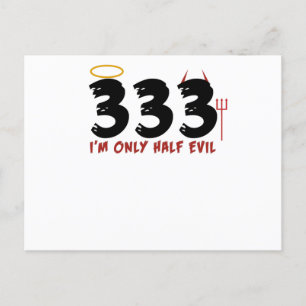 333 Ich bin nur halb böse Halloween Postkarte