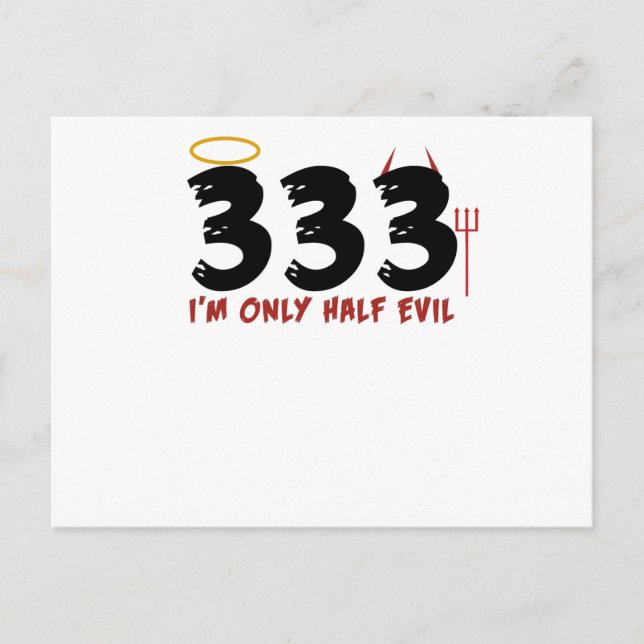 333 Ich bin nur halb böse Halloween Postkarte (Vorderseite)