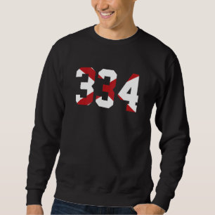 334 Vorwahl Alabama Flagge Montgomery Auburn Opeli Sweatshirt