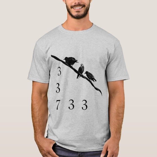 337 Vögel auf einem Draht T-Shirt (Vorderseite)