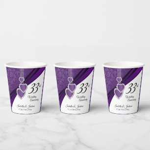 33./47. Jahrestag der Hochzeit von Amethyst Pappbecher
