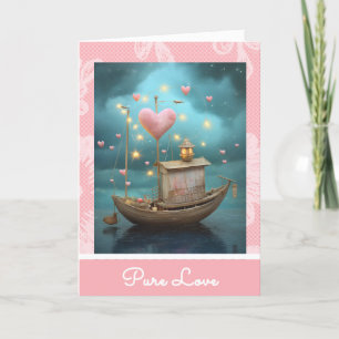 *~* 33 AP51 Liebe Boat Hearts Romantisches Valenti Feiertagskarte