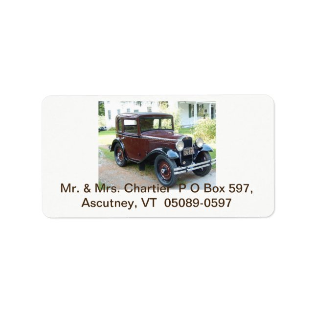 33 Austin American Adressaufkleber (Vorne)