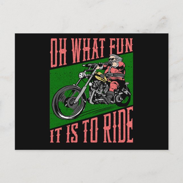 33.Biker Oh, was Spaß es ist Weihnachten zu fahren Einladungspostkarte (Vorderseite)