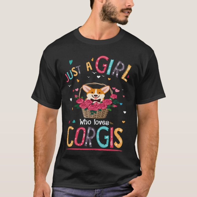 33 Ein Mädchen das Corgi liebt T-Shirt (Vorderseite)