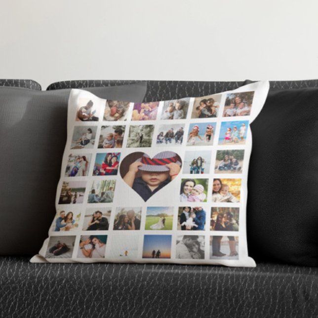 33 Fotovorlage Personalisiert, maßgeschneiderte Co Kissen (33 Photo Template Personalized Custom Made Collage Throw Pillow by Ricaso. Photo gift ideas )