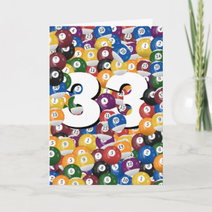 33. Geburtstag Billiard Balls Karte
