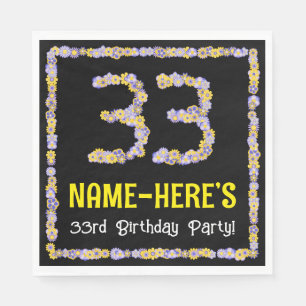 33. Geburtstag: Blumennummer, Individuelle Name, B Serviette