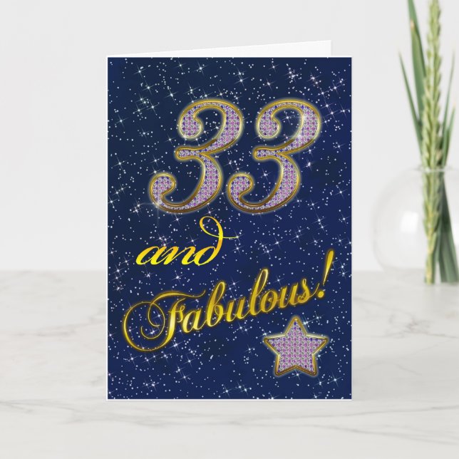 33. Geburtstag für jemanden Fabulous Karte (Vorderseite)
