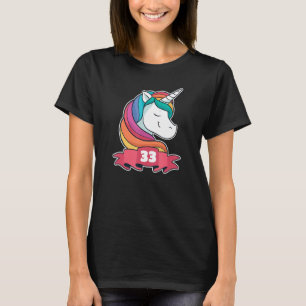 33. Geburtstag für Mädchen Thema Unicorn Girl T-Shirt