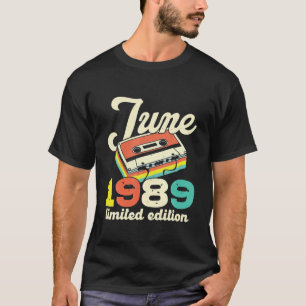 33. Geburtstag Juni 1989 Vintag Cassette Limited T-Shirt