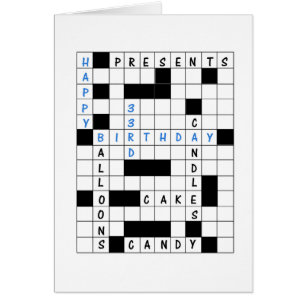 33. Geburtstag, Kreuzworträtsel Puzzle Geburtstags