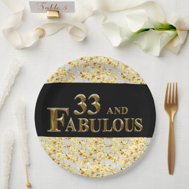 33. Geburtstag Pappteller (Hochzeit)