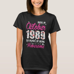 33. Geburtstag Phantastisch seit Oktober 1989 T-Shirt