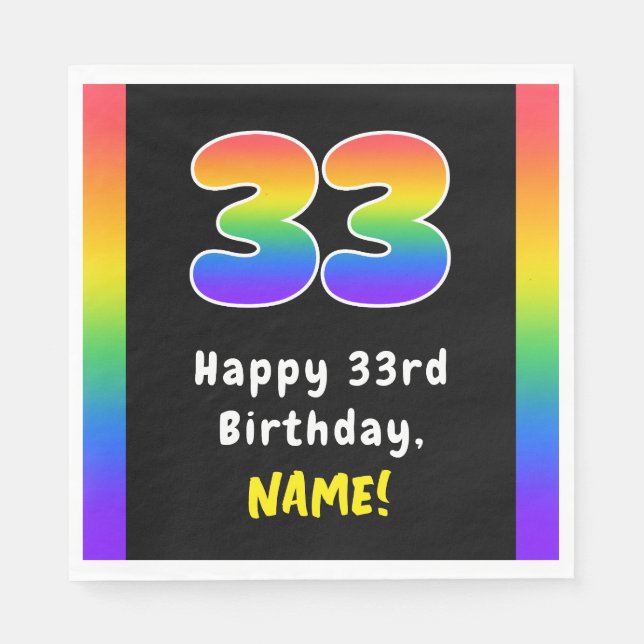33. Geburtstag: Rainbow Spectrum # 33, Individuell Serviette (Vorderseite)
