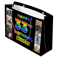 33. Geburtstag: Regenbogentext, benutzerdefinierte