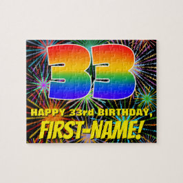33. Geburtstag: Spaß, bunte feierliche Feuerwerke Puzzle