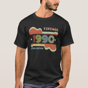 33. Geburtstag Vintage-Gitarre Retro 1990 Dekorati T-Shirt