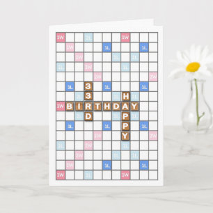 33. Geburtstag, Word Game Board Karte