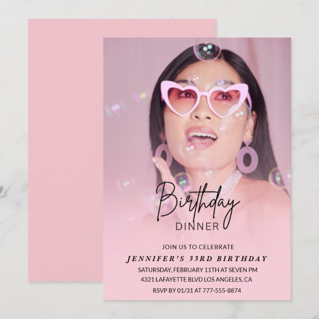 33. Geburtstagsfeier Einladung Geburtstagsfest Fot (Vorne/Hinten)