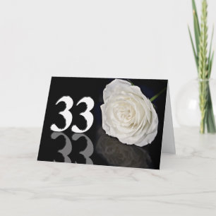33. Geburtstagskarte mit klassisch weißer Rose Karte