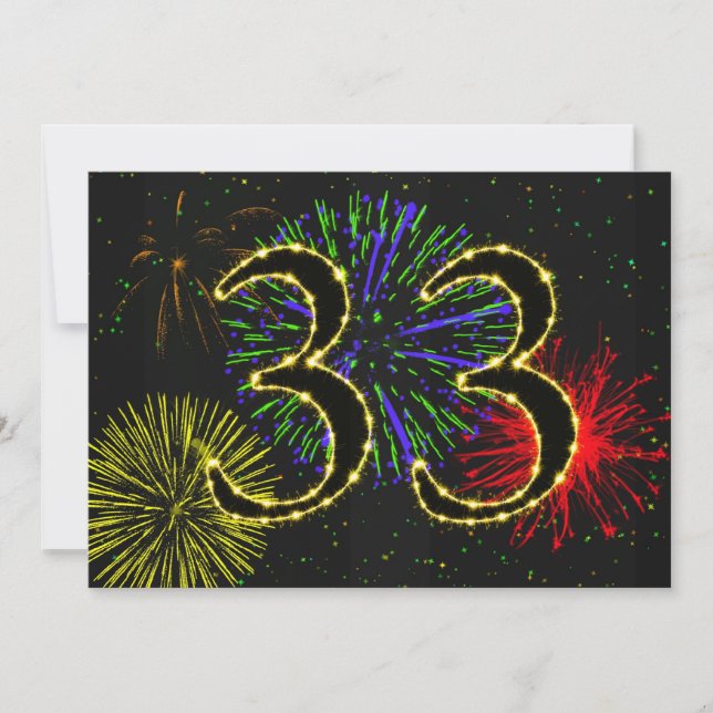 33. Geburtstagsparty Einladung (Vorderseite)