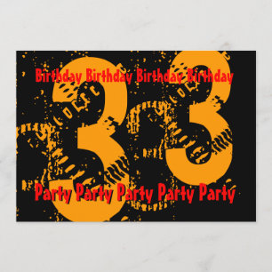 33. Gold Red Black Birthday PartyTemplate Einladung