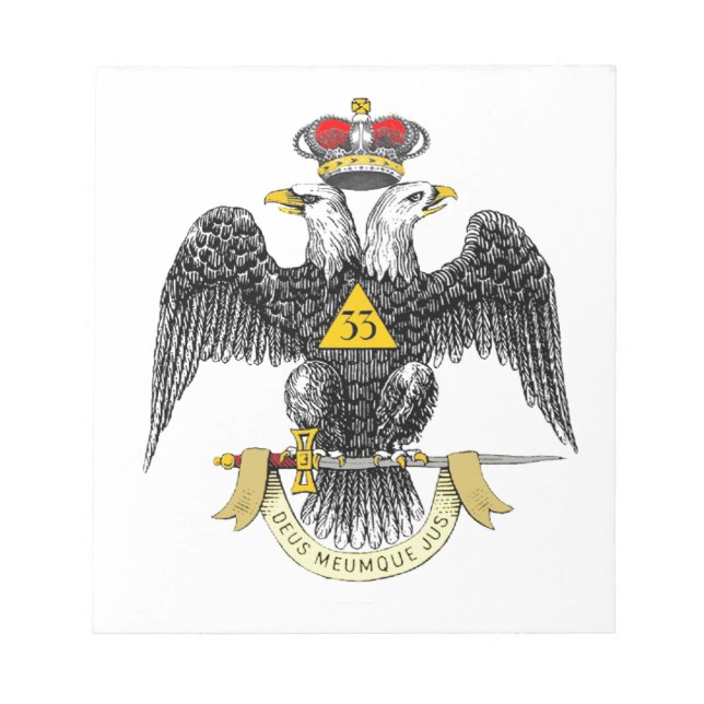 33. Grad-schottisches Ritus-Schwarzes Eagle Notizblock (Vorderseite)