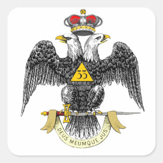 33. Grad-schottisches Ritus-Schwarzes Eagle Quadratischer Aufkleber