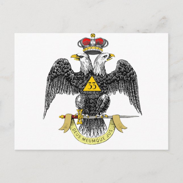 33. Grad Scottish Rite Black Eagle Postkarte (Vorderseite)