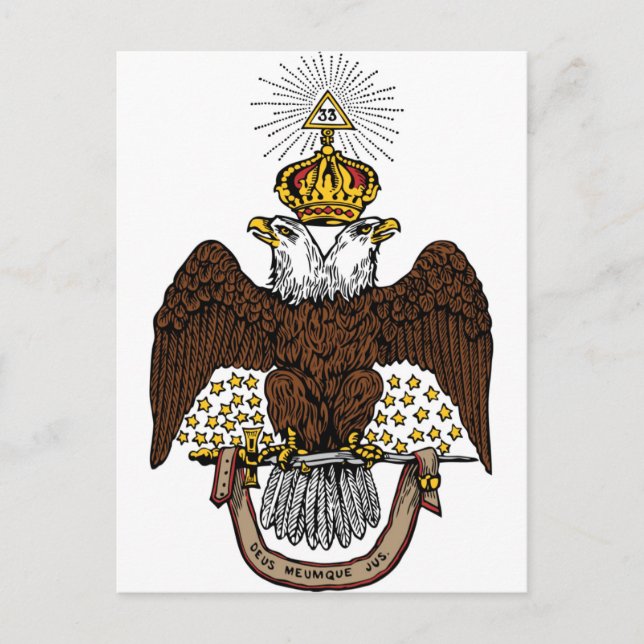33. Grad Scottish Rite Brown Eagle Postkarte (Vorderseite)