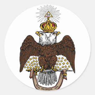 33. Grad Scottish Rite Brown Eagle Runder Aufkleber
