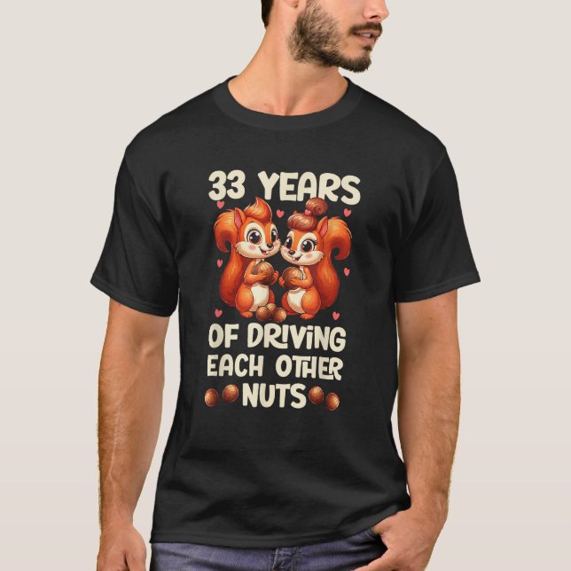 33. Hochzeitstag 33 Jahre Autofahren T-Shirt (Vorderseite)