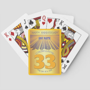 33 Jahr   Golden Ray 12 Schritte CUSTOM NAME Spielkarten