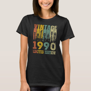 33 Jahre alt Vintage 1990 Gitarre 33. Geburtstag T-Shirt