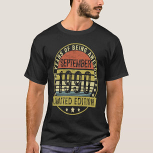 33 Jahre alt Vintage September 1990 33. Geburtstag T-Shirt