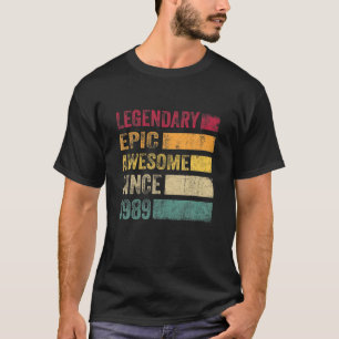 33 Jahre alte Geschenke Vintage 1989 limitierte Au T-Shirt