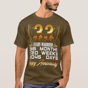 33 Jahre Verheirateter lustiger 33. Hochzeitstag T-Shirt