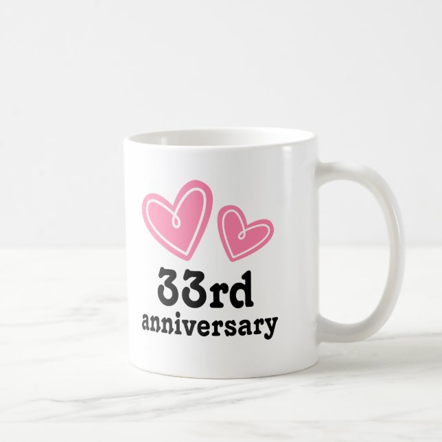 33. Jahrestags-Geschenk-Herzen Kaffeetasse (Rechts)