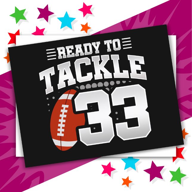 33-jähriges Tackle Football Party 33. Geburtstag Postkarte (Von Creator hochgeladen)