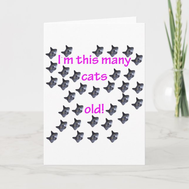 33 Katzen-Köpfe alt Karte (Vorderseite)