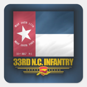 33. North Carolina-Infanterie Quadratischer Aufkleber