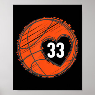 33 Nummer 33 - Baseball-Grafik sagt Ball Bball Poster