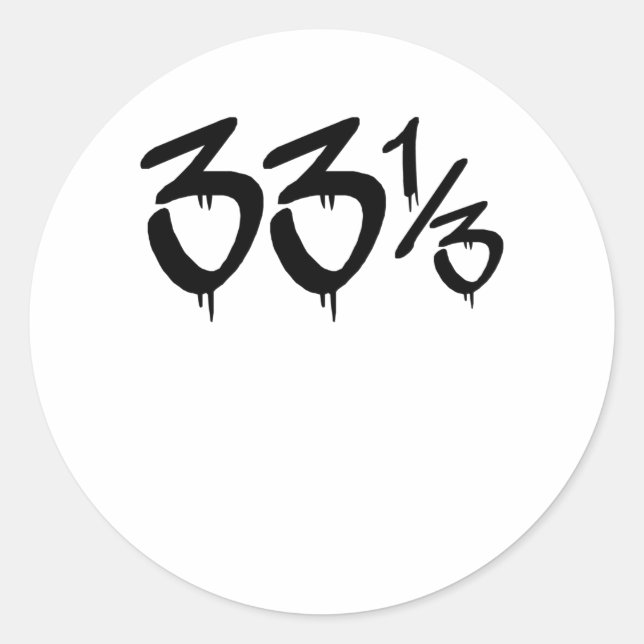 33 U/min Hip Hop Vinyl Fan Geschenk Runder Aufkleber (Vorderseite)